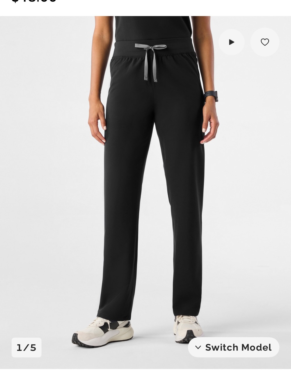 Figs Women's Straight-Leg Drawstring Pants in Black